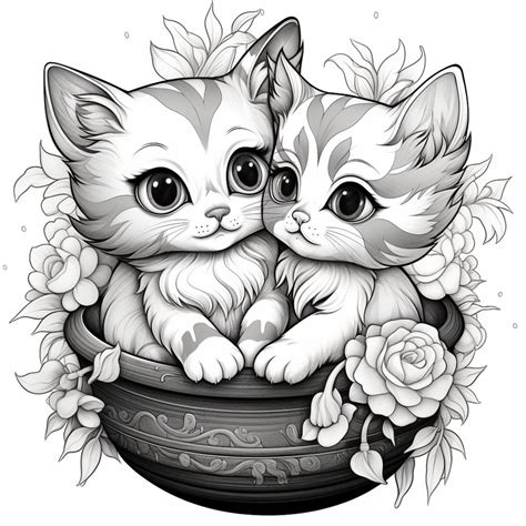 cartoon cat pictures to color|cute kitten coloring pages.